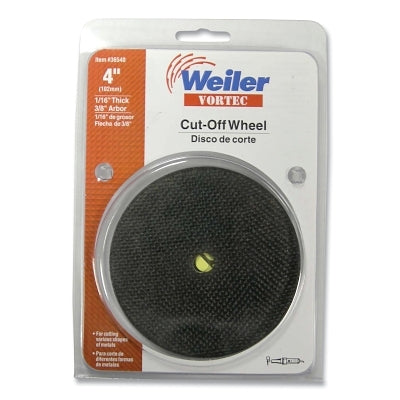 Vortec Pro Cut-off Wheel, 4 in dia, 1/16 in Thick, 3/8 in Arbor, 36 Grit, Aluminum Oxide