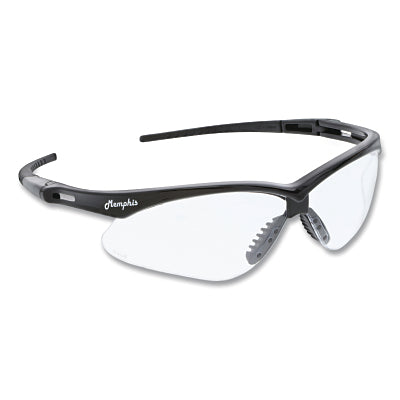 Memphis MP1 Safety Glasses, Clear, Polycarbonate Lens, Duramass Scratch Resistant Coating, Black Frame/Temple