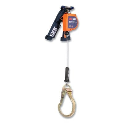 3M 3500290 Nano-Lok Edge Self-Retracting Lifeline, 8 ft, Rebar Snap Hook, 420 lb, 1 Leg, Galvanized Cable