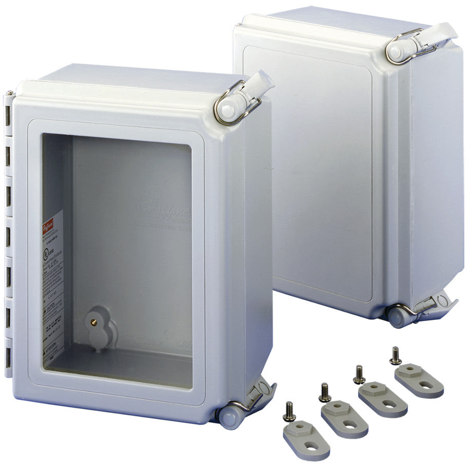 Continuous Hinge Enclosure, Industrial Enclosure, Fiberglass, 20.58 in. H, 16.58 in. W, 10 in. D