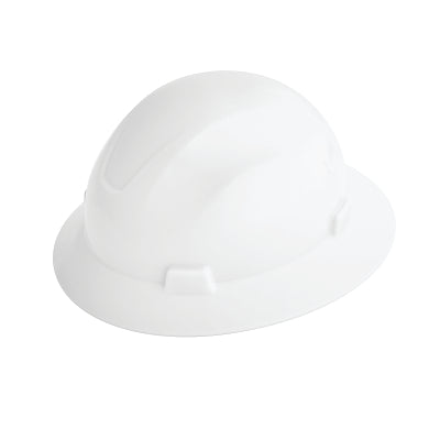 Advantage Series Full Brim Vented and Non-Vented Hard Hat, 4 pt Rapid Dial, Non-Vented, White
