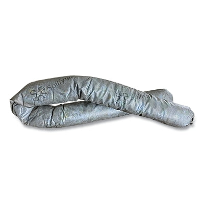 Sorbent Sock, 3 in W x 4 ft L, Universal, 100% Recycled Materials, Gray