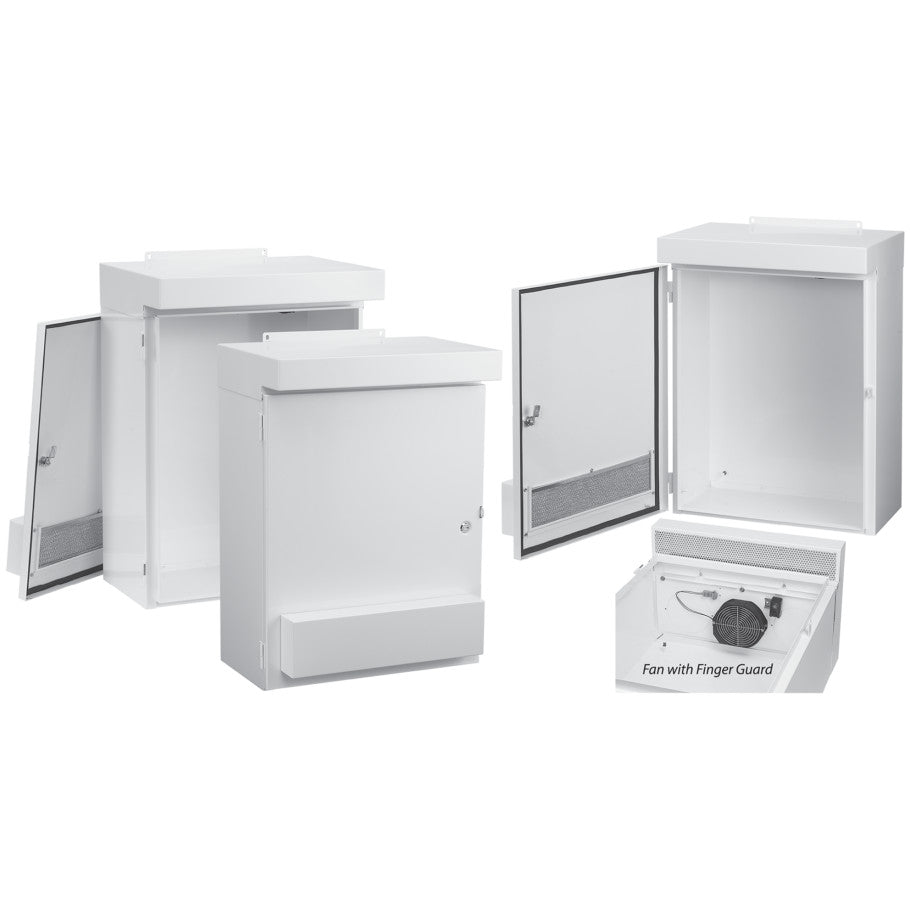 Type 3R Weatherflo Enclosure with Fan, Steel, Lift-Off Hinged Cover, 29 H x 24 W x 12 in. D