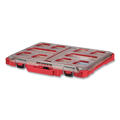 PACKOUT Compact Oraganizer, 8 Small Bins, 2 Large Bin, 18 in W x 12 in D, 1.8 in H, Red