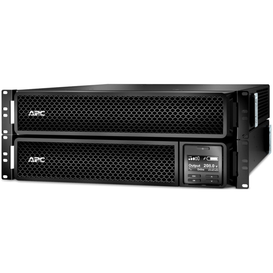Double Conversion Online Smart-UPS, 4 RU, 120 to 208V, 3000VA, 3.05 m Cable, Rack Mount, Black, 17 H x 43.2 W x 63.5 D cm