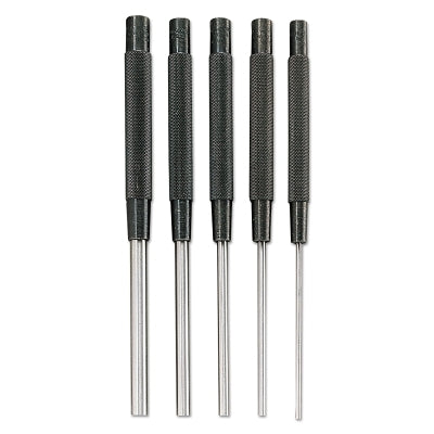 Extra-Long Drive Pin Punch Sets, Round, English, Vinyl Case, 8 in