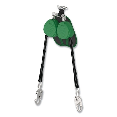 V-TEC EDGE Personal Fall Limiter, Twin Leg, 8 ft, 310 lb Load Cap, Harness Locking Pin, 36CS Snaphook Bottom Connector