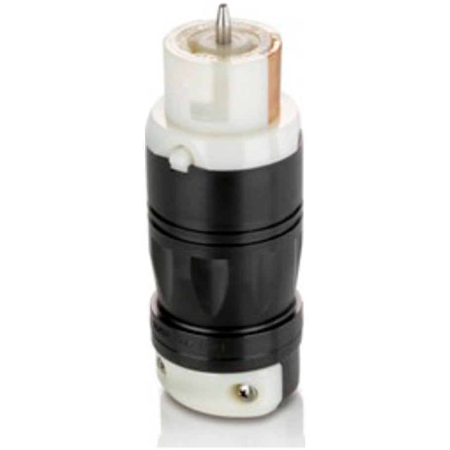 Locking Connector, 50A, 250V, 2P3W, Non-NEMA, California-Style, Black/White