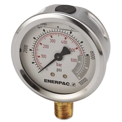 Glycerine Filled Hydraulic Pressure Gauge, 0 - 10,000 psi, 1/4 in NPT