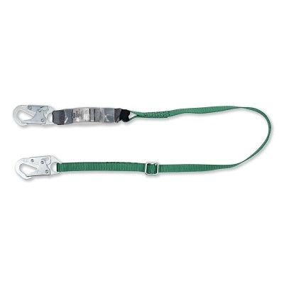 V-SERIES Standard Shock Absorbing Lanyard, 6 ft, Single, Small/Small Snaphooks, Web, Adjustable, 400 lb