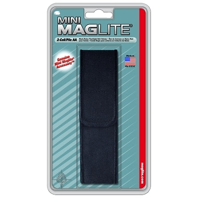 Holster, Full Flap, For Use With 2-AA Flashlights, Black, Nylon
