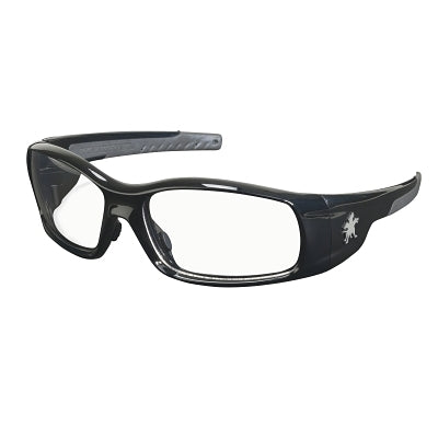 Swagger Safety Glasses, Clear Lens, Duramass Hard Coat, Black Frame