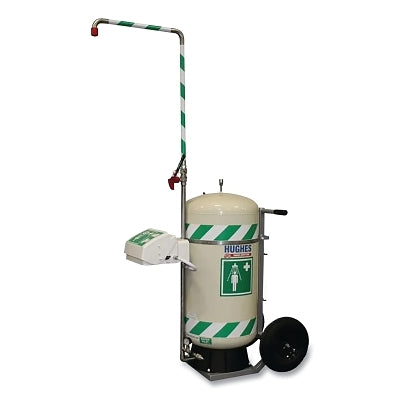 Mobile Self-Contained Emergency Safety Shower with Eye/Face Wash, 30 gal, Stainless Steel