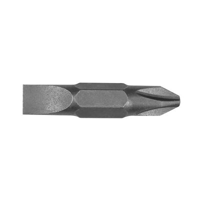 Multi-Bit Screwdrivers/Nut Drivers Double-End Replacement Bit, 1.25 in OAL, #2 Phillips and 1/4 in (6.4 mm) Slotted