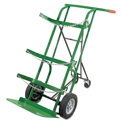 Retractable Dual-Cylinder Delivery Cart, 48 in H x 21 in W, 10 in Pneumatic/4 in Rubber Swivel Wheels