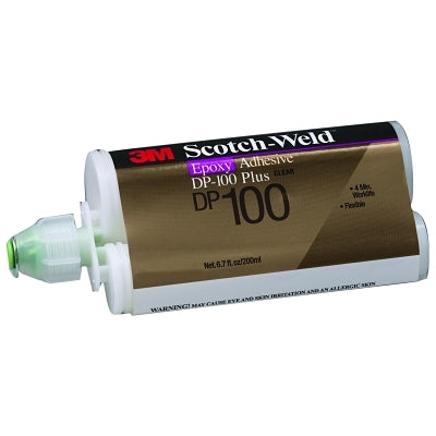 3M 021200-87195 Scotch-Weld Two-Part Epoxy Adhesives, DP100 Plus, 1.7 oz, Dou-Pak, Clear