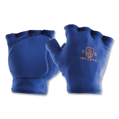 Fingerless Anti-Impact Under Work Gloves, w/o Thumb Web Padding, Polycotton, Medium, Blue