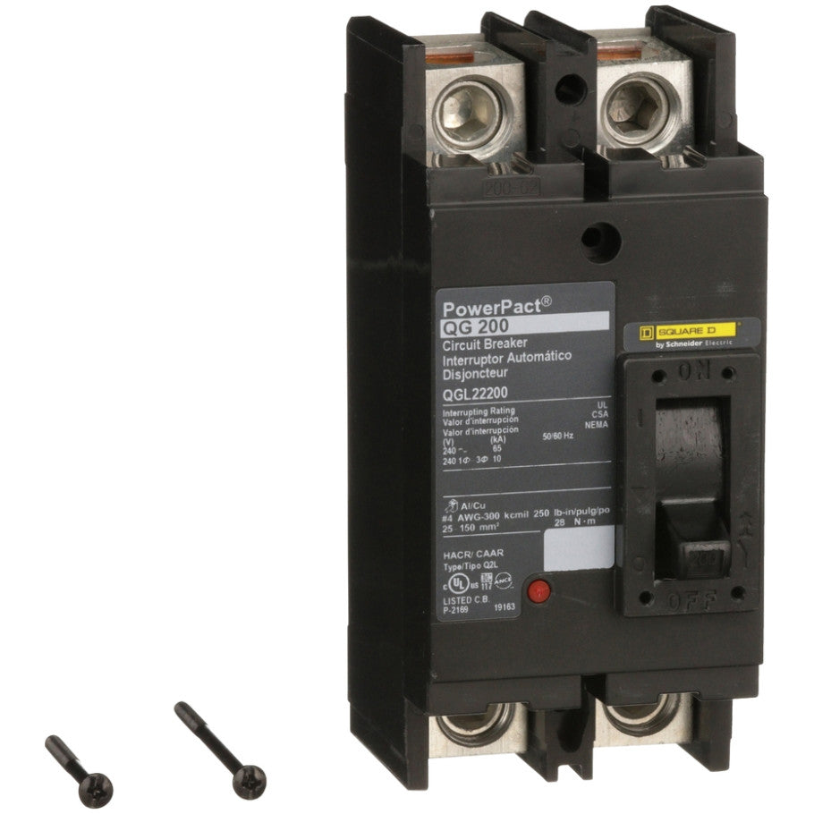 Molded Case Circuit Breaker, 200 A, 240 V, 2-Pole, Unit Mount, 65 kA