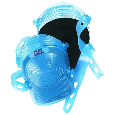 Professional Ultraflex Gel Knee Pads, Synthetic Rubber Straps, Blue