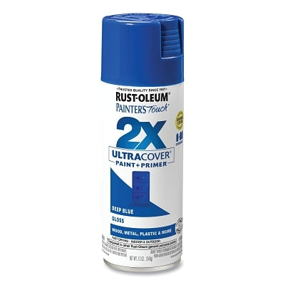 Painter's Touch 2X Ultra Cover Gloss Spray Paints + Primer, 12 oz, Deep Blue