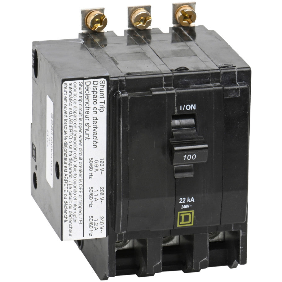 Circuit Breakers, 100 A, 120/240 V, 3-Pole, Bolt-On Mount, 22 kA