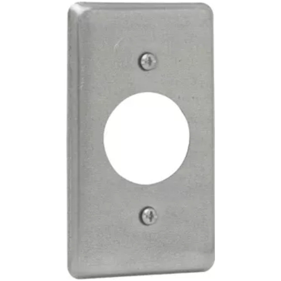 Utility Box Cover, Steel, UL Listed, 1/4 in. Raised, (1) 1-13/32 Single Receptacle