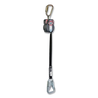 TurboLite T-BAK MAX Smooth Edge Personal Fall Limiter, 7.5 ft, Vectran Web, Steel Tie-Back Snap Hook, 420 lb, Single Leg