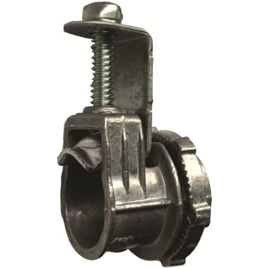 Steel City Saddle-Type Connector, Zinc Die Cast, Metal Clad Cable, 3/8 in.