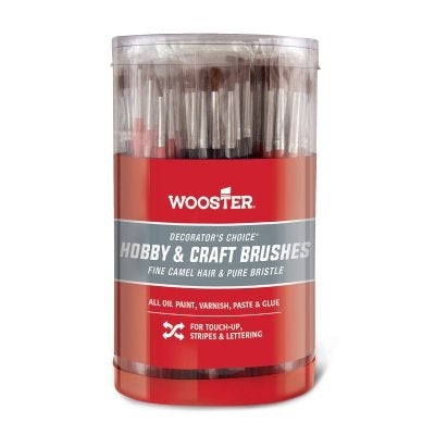 Decorator's Choice Art Brush Canister Sets, 144 pc, wood handle