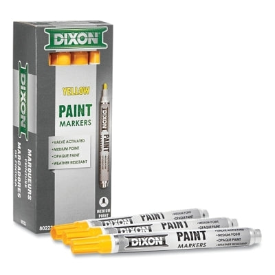Valve Action Paint Marker, 11/16 in Tip, Medium, Yellow