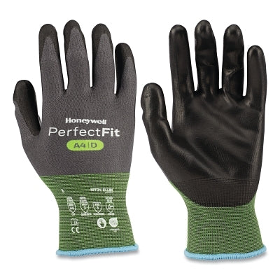 Perfect Fit Cut Resistant Gloves, Polyurethane Coating, 18 Gauge, A4/D Cut level, 8-M