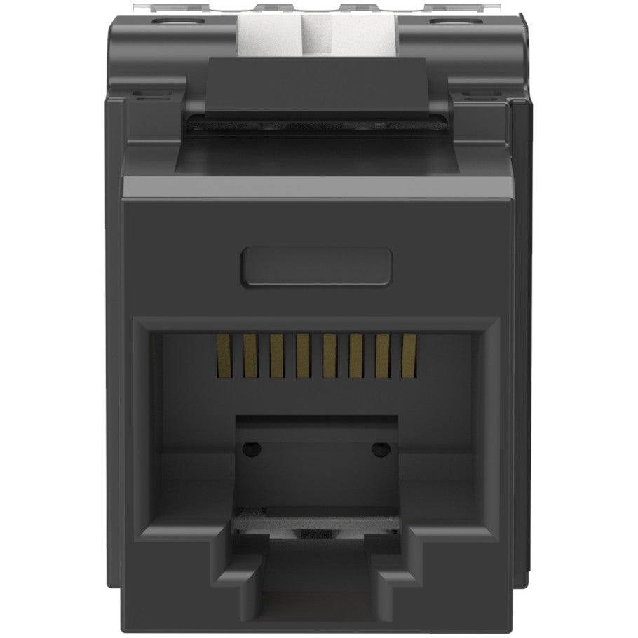 Cat 6A, 8 Position, 8-Wire, Keystone Punchdown Jack Module, Black, 25 Pack