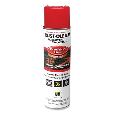 Industrial Choice M1600/M1800 System Precision-Line Inverted Marking Paint, 17 oz, Safety Red, M1600 Solvent-Based