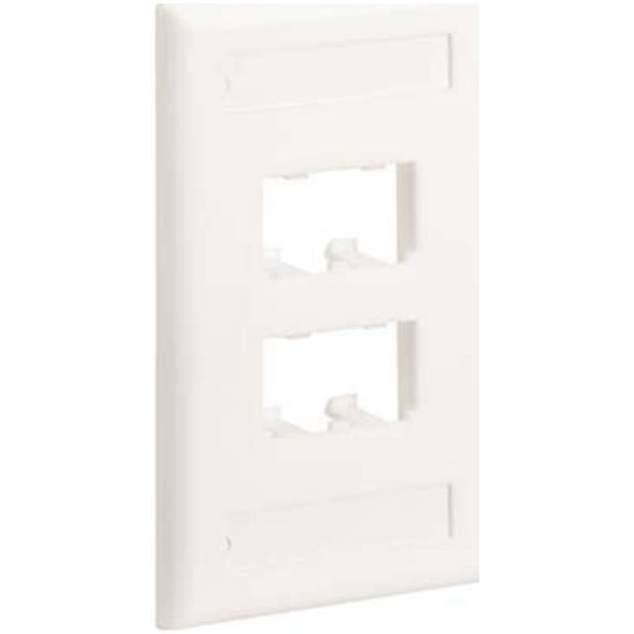 Mini-Com Classic Series, 1 Gang, Vertical Faceplate, 4-Port, White