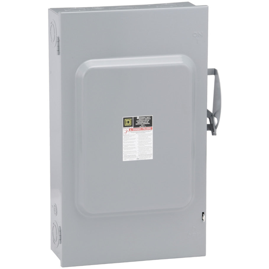General Duty Safety Switch, Fusible, 200A, 2-Pole, 60hp, 240VAC, NEMA 1