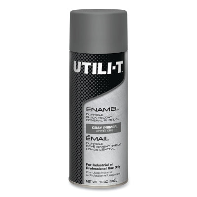 UTILI-T General Purpose Enamel Spray Paint, 10 oz, Gray, Gloss, Aerosol Can