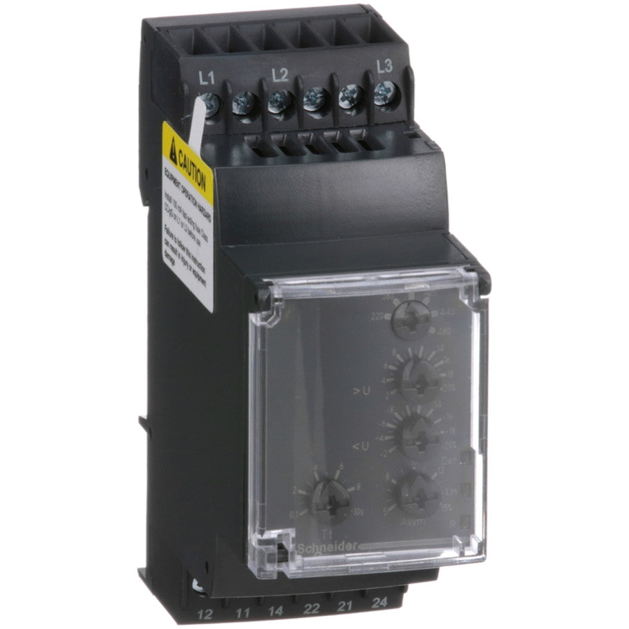 Harmony, 3 phase supply control relay, range 220 to 480 VAC, sequence, phase failure, phase imbalance, voltage
