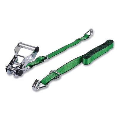 Chrome Ratchet Tie-Down, 16 ft x 1-1/4 in, J-Hooks
