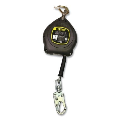 Falcon+ Self-Retracting Lifeline, Galvanized Steel, 50 ft L, Double Lock Carabiner, 310 lb, Swivel Snap Hook, 1 Leg