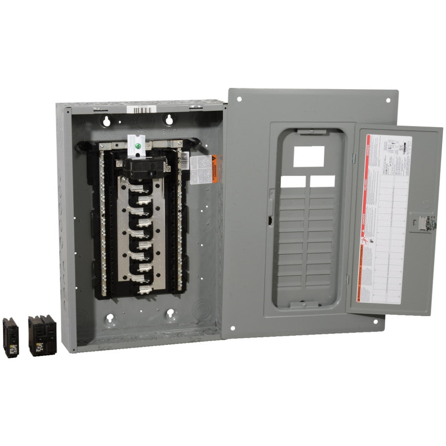Homeline Load Center, Main Breaker, Indoor, 100A 120/240V 1 Phase, 40 Single Pole/20 Tandem (Value Pack)