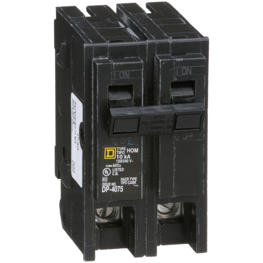 Homeline Circuit Breaker, Plug-In, 10kA, 120/240 Vac-Common Trip, 2-Pole, 110A