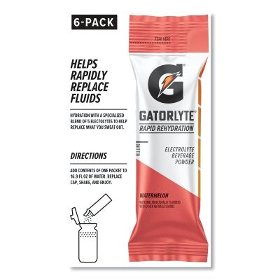 Gatorlyte Rapid Rehydration Powder Sticks, Cherry Lime, 16.9 oz, 6 sticks/PK, 8PK/CA
