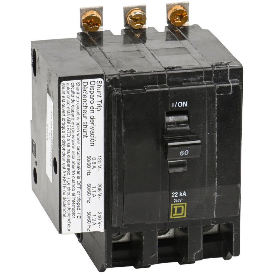 Circuit Breakers, 60 A, 120/240 V, 3-Pole, Bolt-On Mount, 22 kA