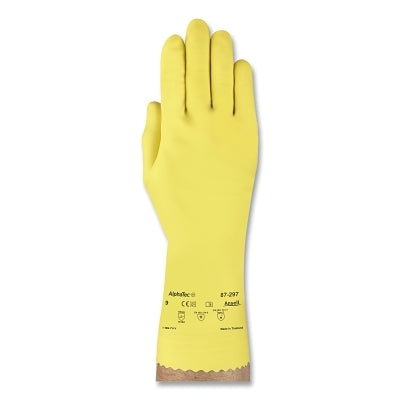 Natural Rubber Latex Gloves, Size 9, Yellow