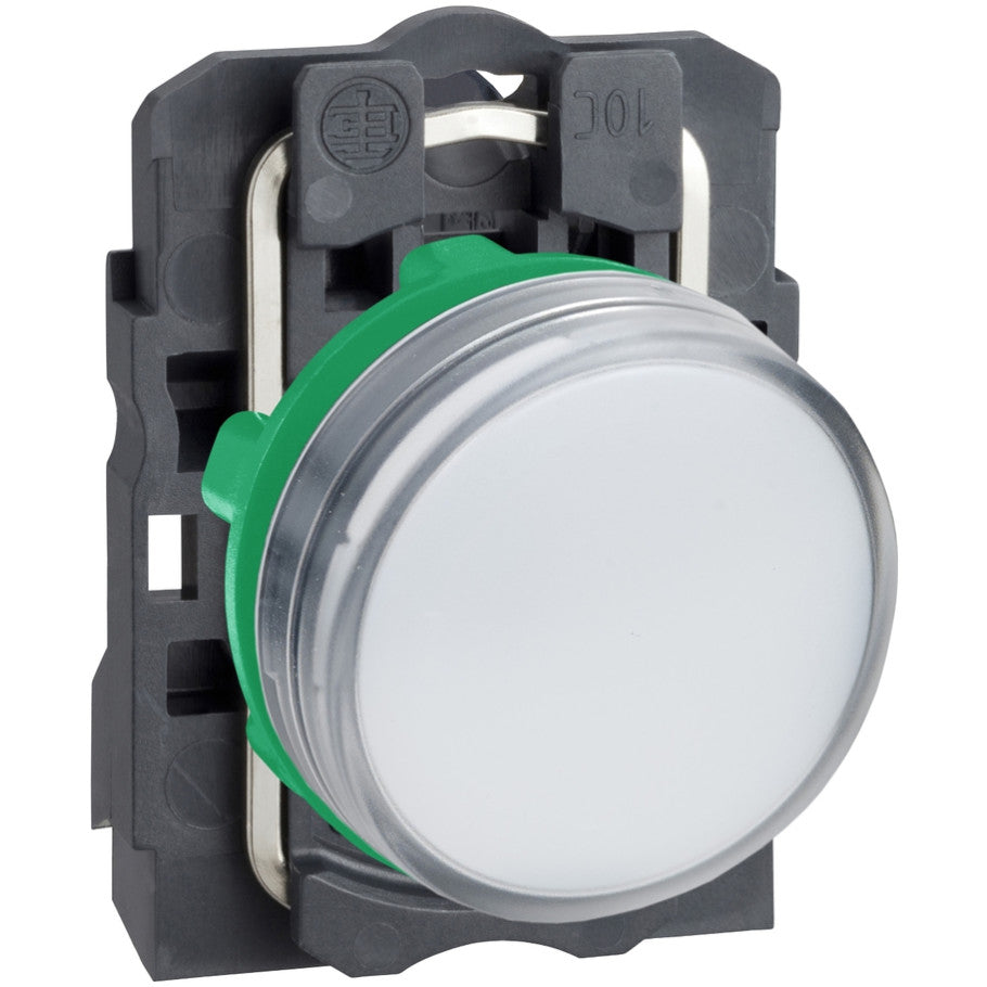 Harmony XB5 Pilot Light, Plain Lens, 22mm, 110/120 Vac, White