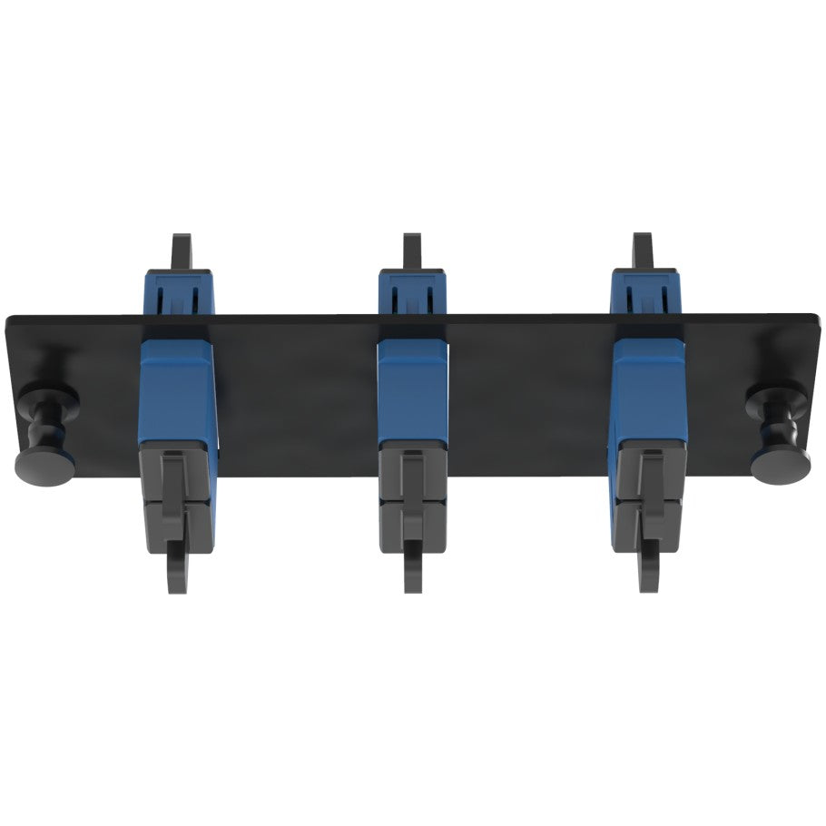 Opticom Fiber Optic Adapter Panel, Singlemode (OS1/2), (3) SC Duplex Adapter, Blue
