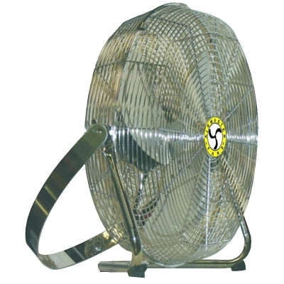 High Velocity Low Stand Fans, Swivel, Yoke Mount, 18 in, 1/8 hp, 3-Speed