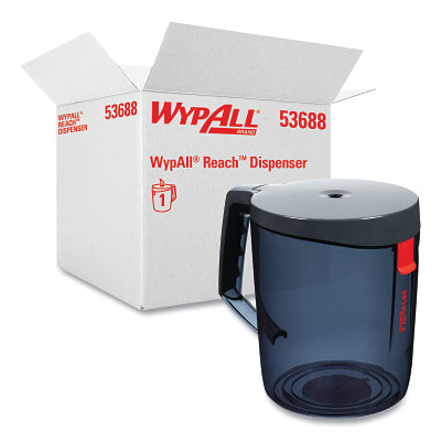 Reach Towel System Dispenser, Portable/Mountable, Plastic, Black, Center Pull