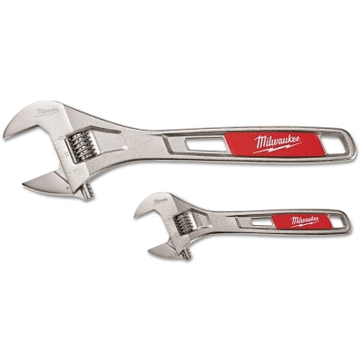 2-Piecec Adjustable Wrench Set, 6 in/10 in, Steel