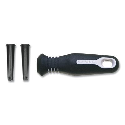 Ergonomic File Handle with Inserts, 4.5 in L, Rubber Coated, Includes 2-Interchangeable Cushion Inserts